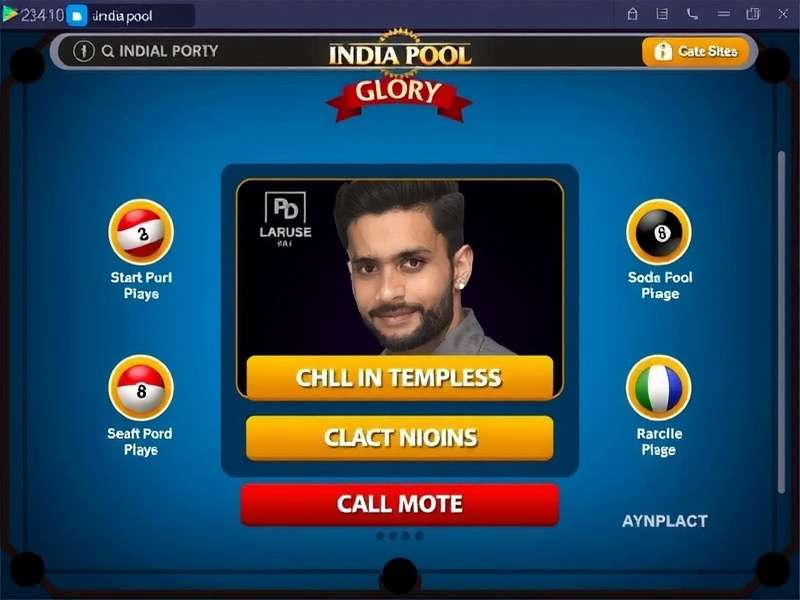 India Pool Glory Game Interface
